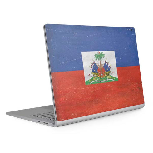 Haiti Flag Distressed Surface Book 2 15in Skin
